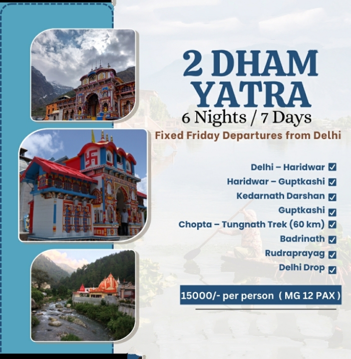 7-Day Do Dham Yatra to Kedarnath and Badrinath.